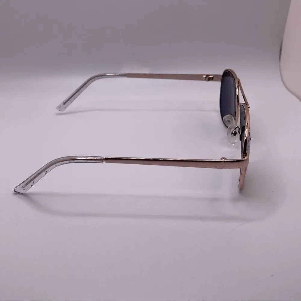 Mirrored Gold Aviators with Rhinestone